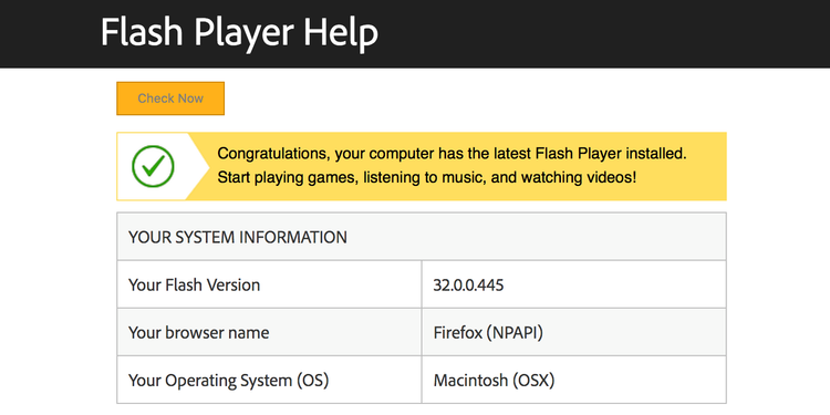 验证Flash Player的安装